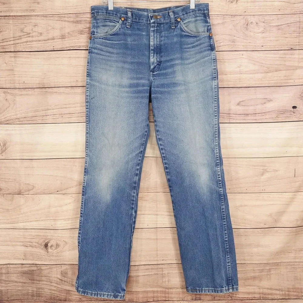 Vintage Wrangler Jeans 33x30 (34x32) Blue Medium Regular Fit Straight Denim